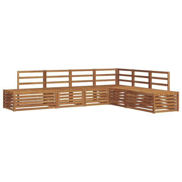 vidaXL Zunanja garnitura za sedenje 6 Kos Naravna Masiven les akacije