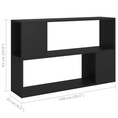 vidaXL Knjižna omara črna 100x24x63 cm iverna plošča