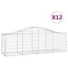 vidaXL Obokana gabionska ko&scaron;ara 12 kosov 200x50x60/80cm cinkano železo