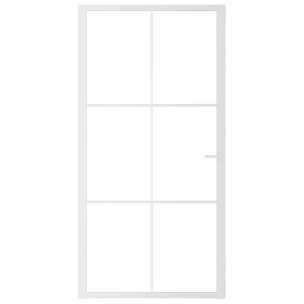 vidaXL Notranja vrata 102,5x201,5 cm bela ESG steklo in aluminij