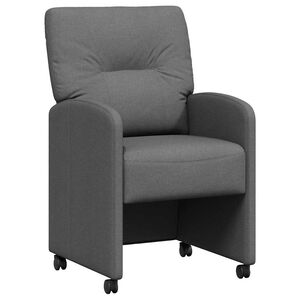 vidaXL Jedilni stoli s kolesi 2 kos blago Temno siva 57 x 67 x 95 cm