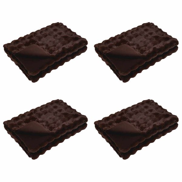 vidaXL Dežnik iz umetnega zajčjega krzna 4 pcs Kamel 130 x 150 cm