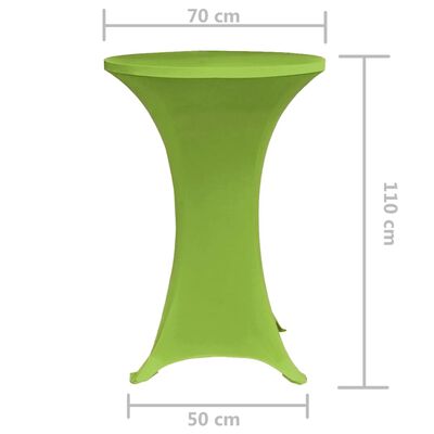 vidaXL Raztegljiva Prevleka za Mizo 2 kosa 70 cm Zelene Barve