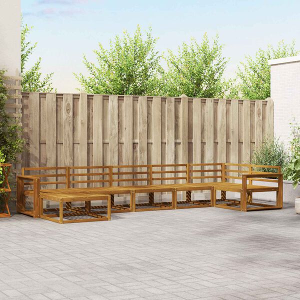 vidaXL Zunanja garnitura za sedenje 7 pcs Naravna Masiven les akacije