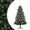 vidaXL Umjetno božično drevo z okrasnimi kroglami 150 cm 150 LED