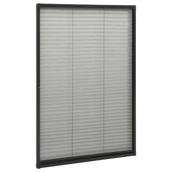 vidaXL Plise komarnik za okna aluminij antraciten 80x160 cm