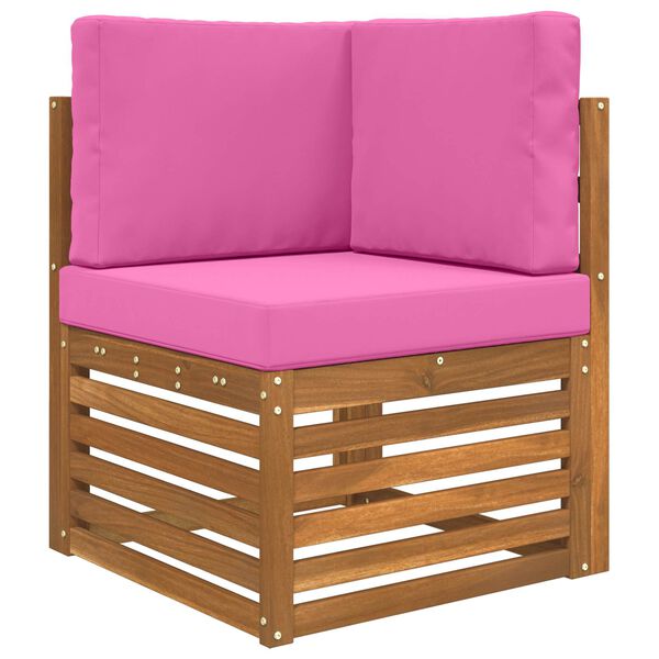 vidaXL Zunanja blazina za kavč 3 pcs Roza Poliester