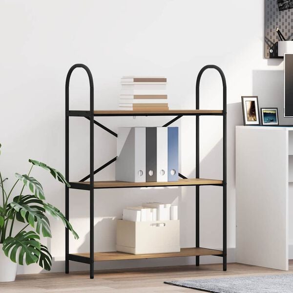 vidaXL Knjižna polica Umetni hrast 80 x 30 x 109 cm Konstruiran les