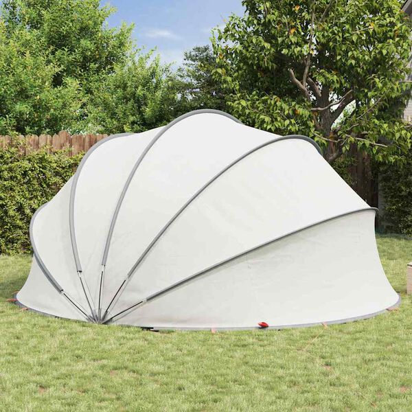 vidaXL Paviljon za bazen Siva in oranžna 430 x 430 x 210 cm