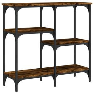 vidaXL Konzolna mizica dimljen hrast 80x29x75 cm inženirski les