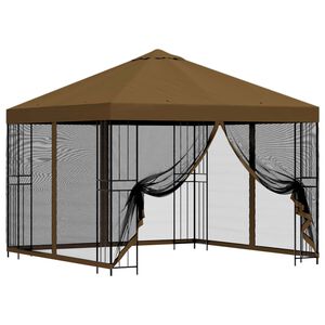 vidaXL Vrtni gazebo s stranskimi stenami 3 x 3 m Taupe