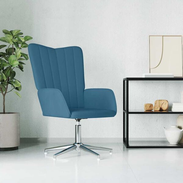 vidaXL Stol za spro&scaron;čanje moder žamet