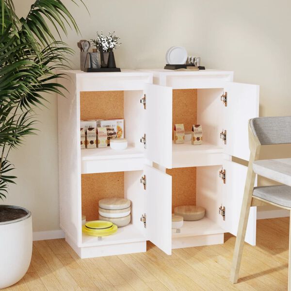 vidaXL Komoda 2 kosa bela 31,5x34x75 cm trdna borovina