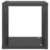vidaXL Stenske police kockaste 4 kosi visok sijaj sive 22x15x22 cm