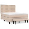 vidaXL Box spring postelja z vzmetnico kapučino 140x190cm umetno usnje
