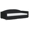vidaXL Izvlečna dnevna postelja s predali črna 90x200 cm blago