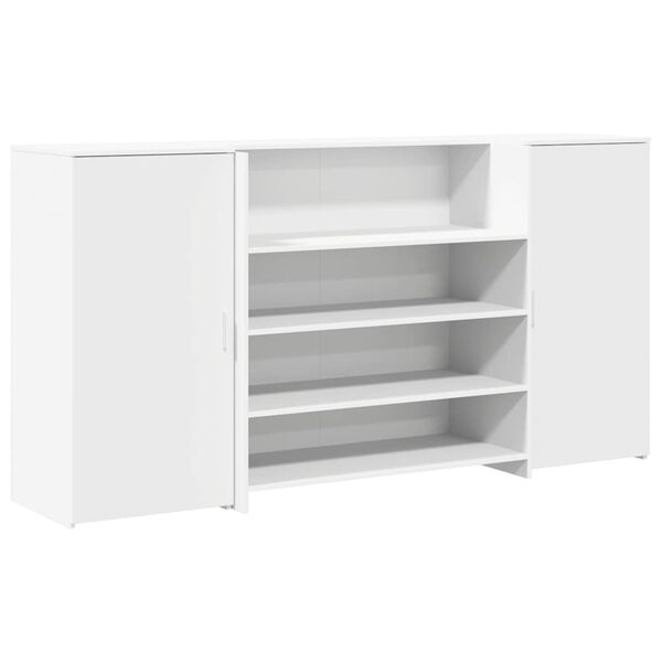 vidaXL Recepcijska miza bela 200x50x103,5 cm inženirski les