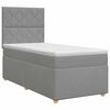 vidaXL Postelja boxspring z vzmetnico Svetlo siva Enojno Blago