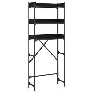 vidaXL Polica za pralni stroj črna 67x25x163 cm inženirski les