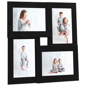vidaXL Foto okvir za 4x(10x15 cm) fotografije črn MDF