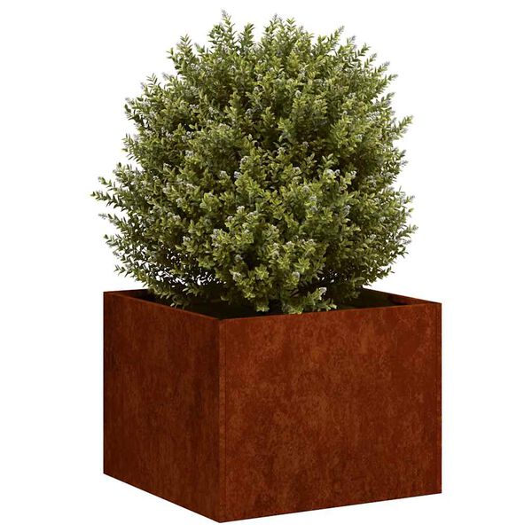 vidaXL Planter Rusty 40x40x30 cm Vremensko odporno jeklo