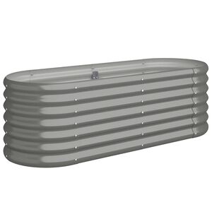 vidaXL Visoka greda iz cinkanega jekla 114x40x36 cm siva