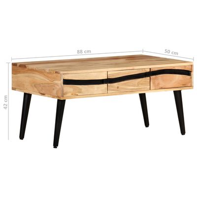 vidaXL Klubska mizica 88x50x42 cm trden akacijev les