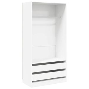 vidaXL Garderobna omara bela 100x50x200 cm iverna plo&scaron;ča