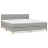 vidaXL Box spring postelja z vzmetnico svetlo siva 180x200 cm blago