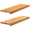 vidaXL Okenske police 2 kosa svetlo rjava 80x25x2 cm trdna hrastovina