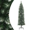 vidaXL Ozka umetna novoletna jelka s stojalom 210 cm PVC