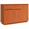 vidaXL Strani &scaron;al Voskast rjav 110 x 34 x 75 cm Masivno borovo les