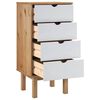 vidaXL Predalnik OTTA rjav in bel 45x39x90 cm trdna borovina