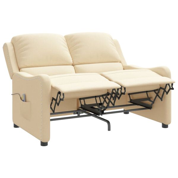 vidaXL Masažni dvosed krem blago