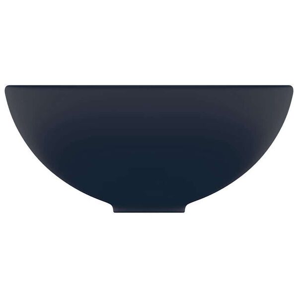 vidaXL Razko&scaron;en umivalnik okrogel mat temno moder 32,5x14 cm keramičen