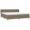 vidaXL Box spring postelja z vzmetnico taupe 160x200 cm blago