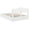 vidaXL Postelja s shranjevanjem Bela 160 x 200 cm Konstruiran les