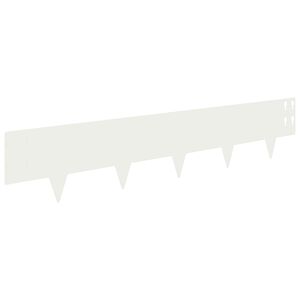 vidaXL Robovi trave 50 pcs 100 x 20 cm Jeklo Bela