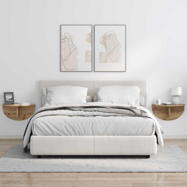 vidaXL Stenska polica Umetni hrast 48 x 24 x 24 cm Konstruiran les