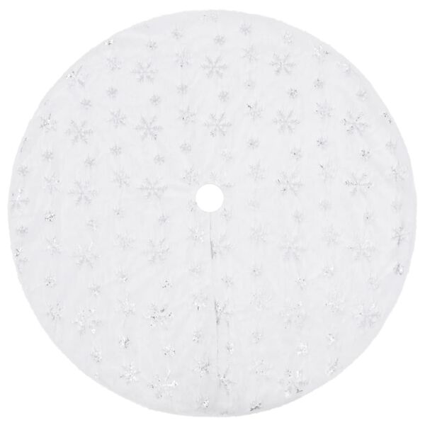 vidaXL Luksuzno krilo za božično drevo belo 150 cm umetno krzno