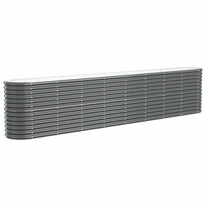 vidaXL Visoka greda iz cinkanega jekla 332x40x68 cm antracit