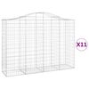 vidaXL Obokane gabion košare 11kosov 200x50x140/160cm pocinkano železo