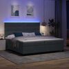 vidaXL LED Box Spring Postelja Temno siva 200 x 200 cm blago