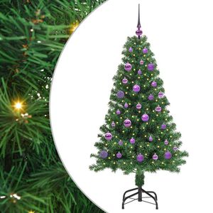 vidaXL Umestno božično drevo Zelena 150 cm PVC, jeklo in plastika