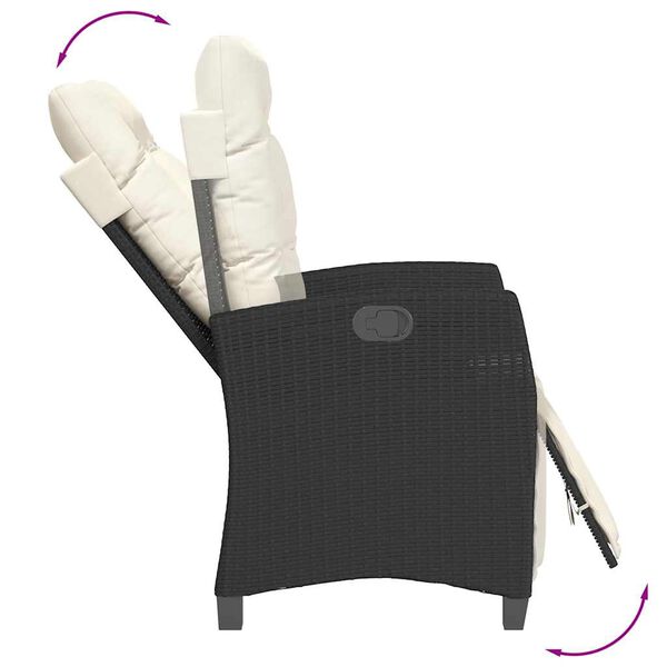 vidaXL Vrtna jedilna garnitura 9-delna z blazinami črn poli ratan