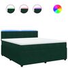 vidaXL Box spring postelja z vzmetnico temno zelena 180x200 cm žamet