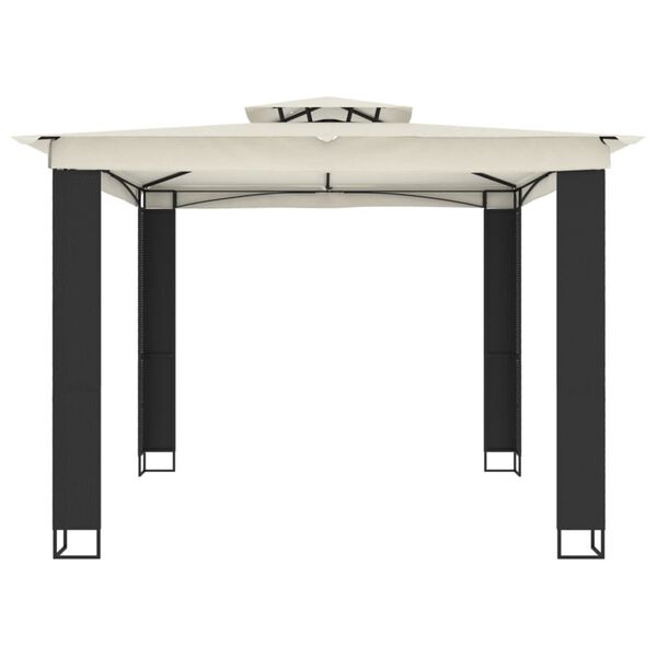 vidaXL Paviljon z dvojno streho krem 2,94x2,94 m jeklo