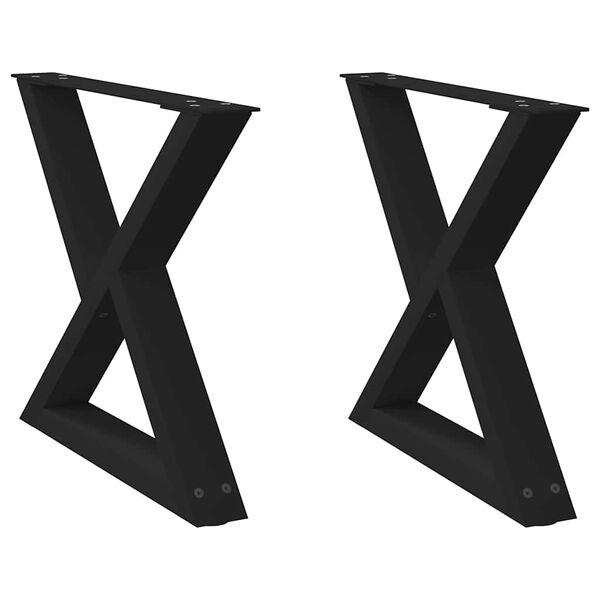 vidaXL Noge za klubsko mizico 2 kosa črne 50 x (42-43,3) cm jeklo