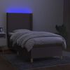 vidaXL Box spring postelja z vzmetnico LED taupe 80x200 cm blago