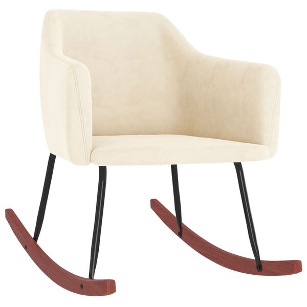 vidaXL Gugalni stol krem žamet